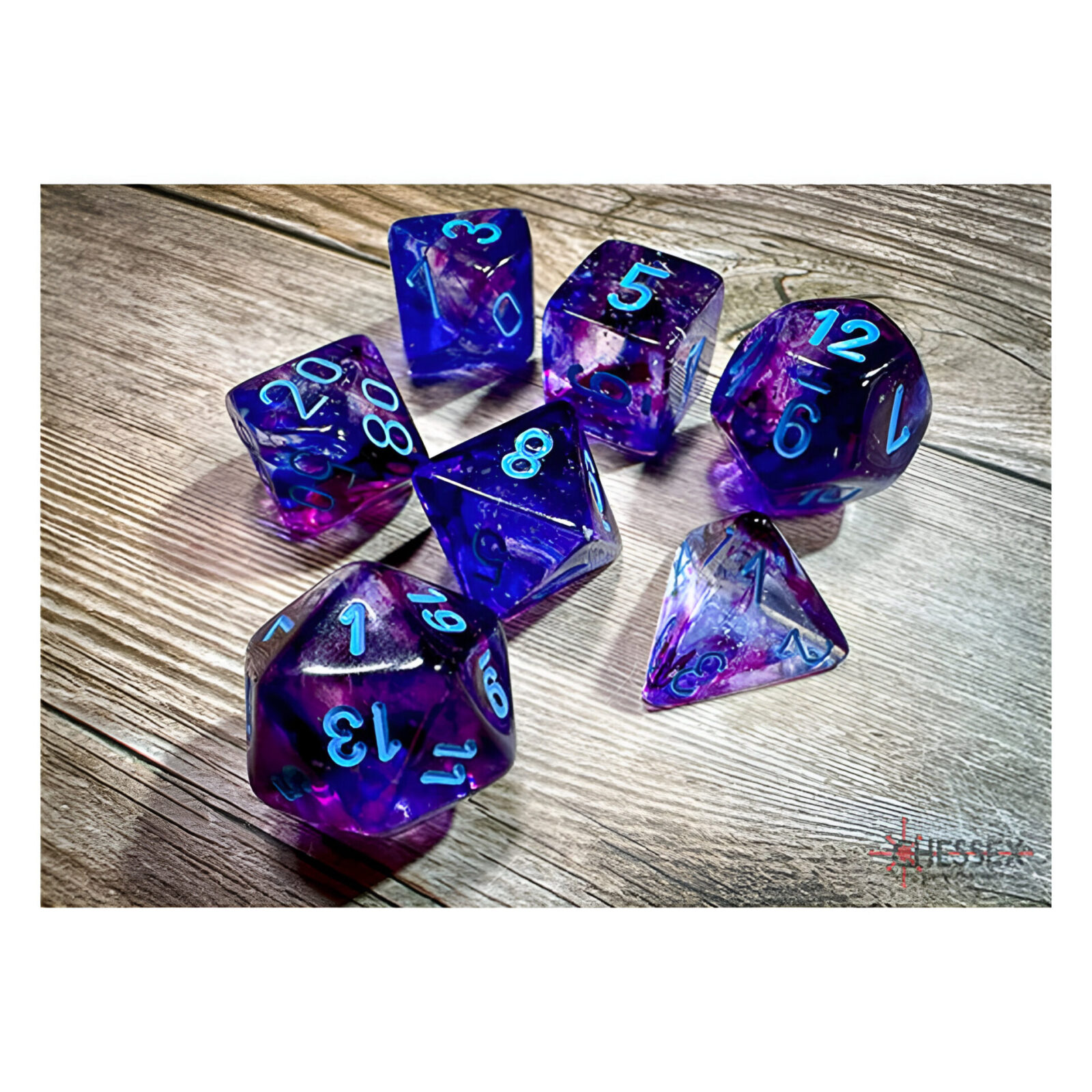 Chessex – Nebula Polyhedral 7 Dice Set – Luminary Nocturnal Blue