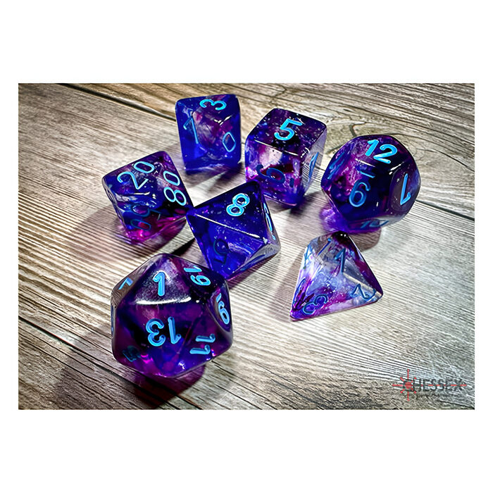 Chessex – Nebula Polyhedral 7 Dice Set – Luminary Nocturnal Blue