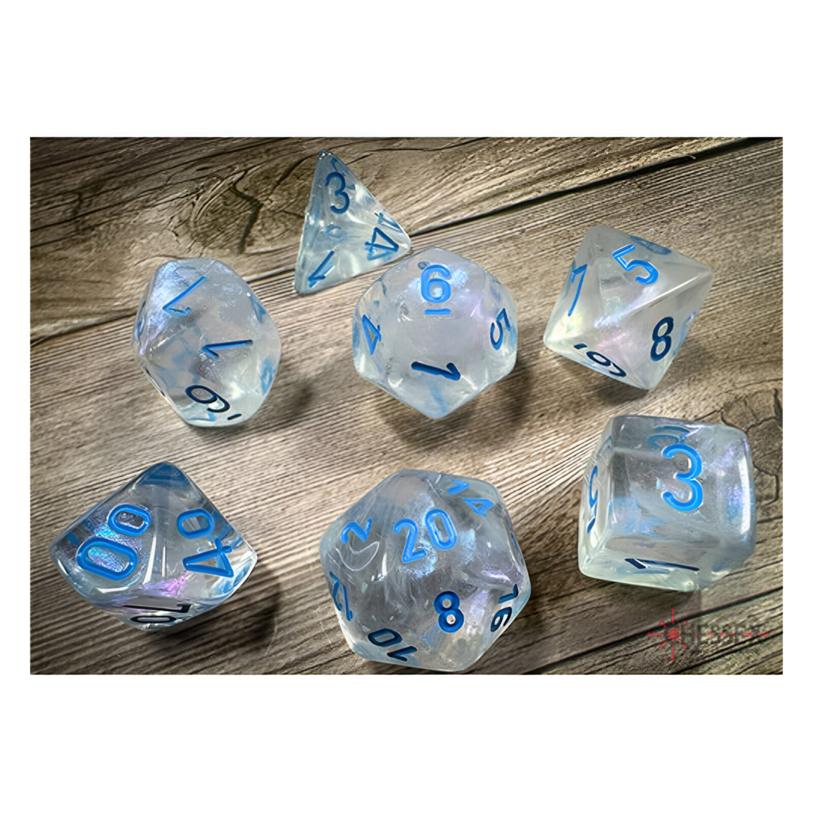 Chessex – Borealis Polyhedral 7 Dice Set – Luminary Icicle light blue