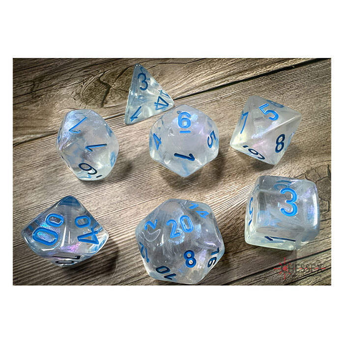 Chessex – Borealis Polyhedral 7 Dice Set – Luminary Icicle light blue