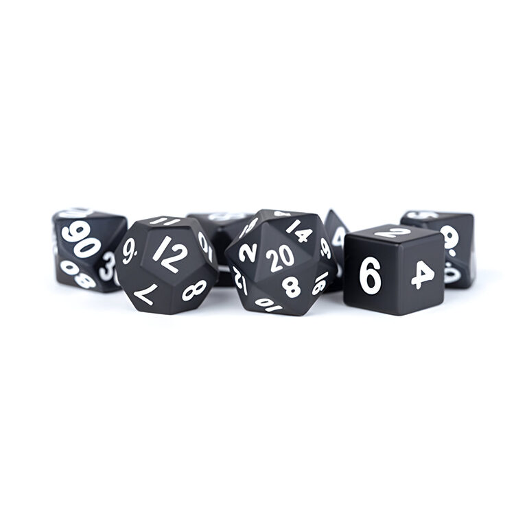 Fanroll – 16mm Metal Polyhedral Dice Set: Black