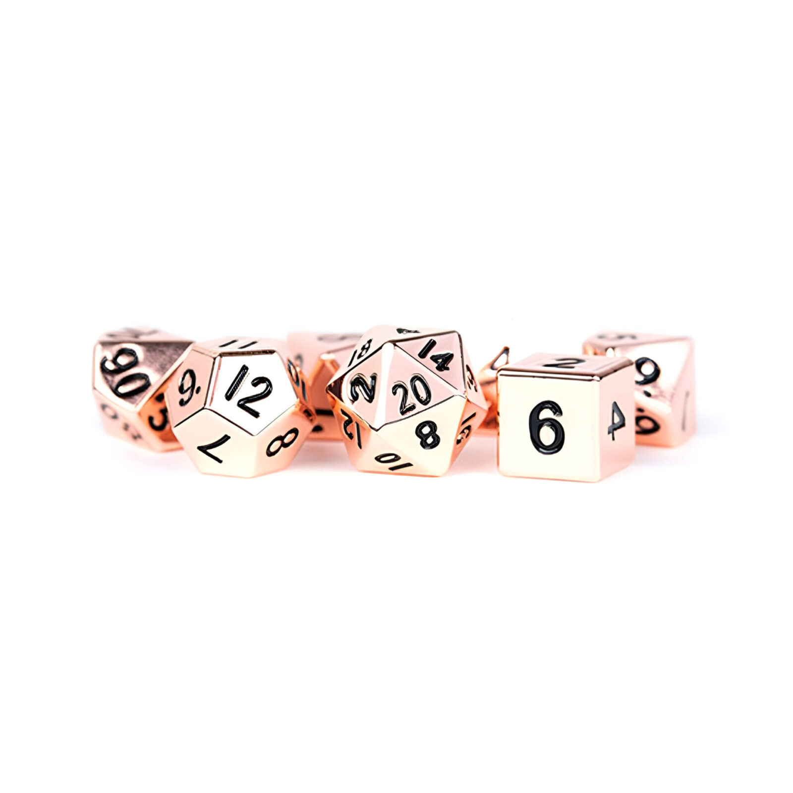 Fanroll – 16mm Metal Polyhedral Dice Set: Copper