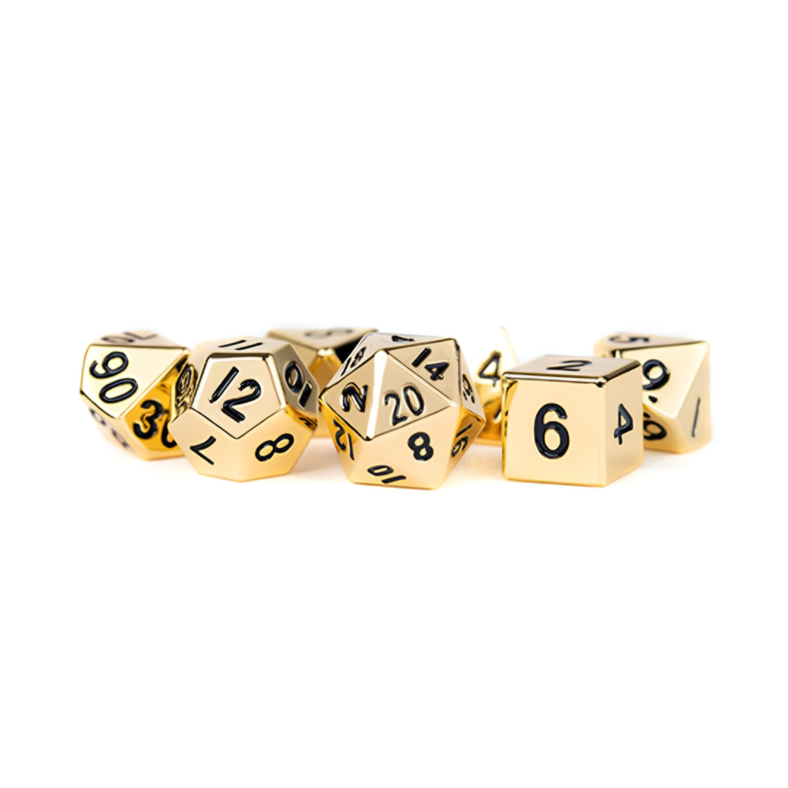 Fanroll – 16mm Metal Polyhedral Dice Set: Gold