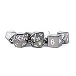 Fanroll – 16mm Metal Polyhedral Dice Set: Sterling Grey