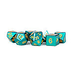 Fanroll – 16mm Metal Polyhedral Dice Set: Turquoise