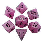 Fanroll – 16mm Acrylic Polyhedral Dice Set: Glow Purple