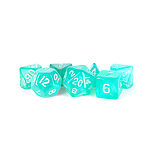 Fanroll – 16mm Acrylic Polyhedral Dice Set: Stardust Turquoise