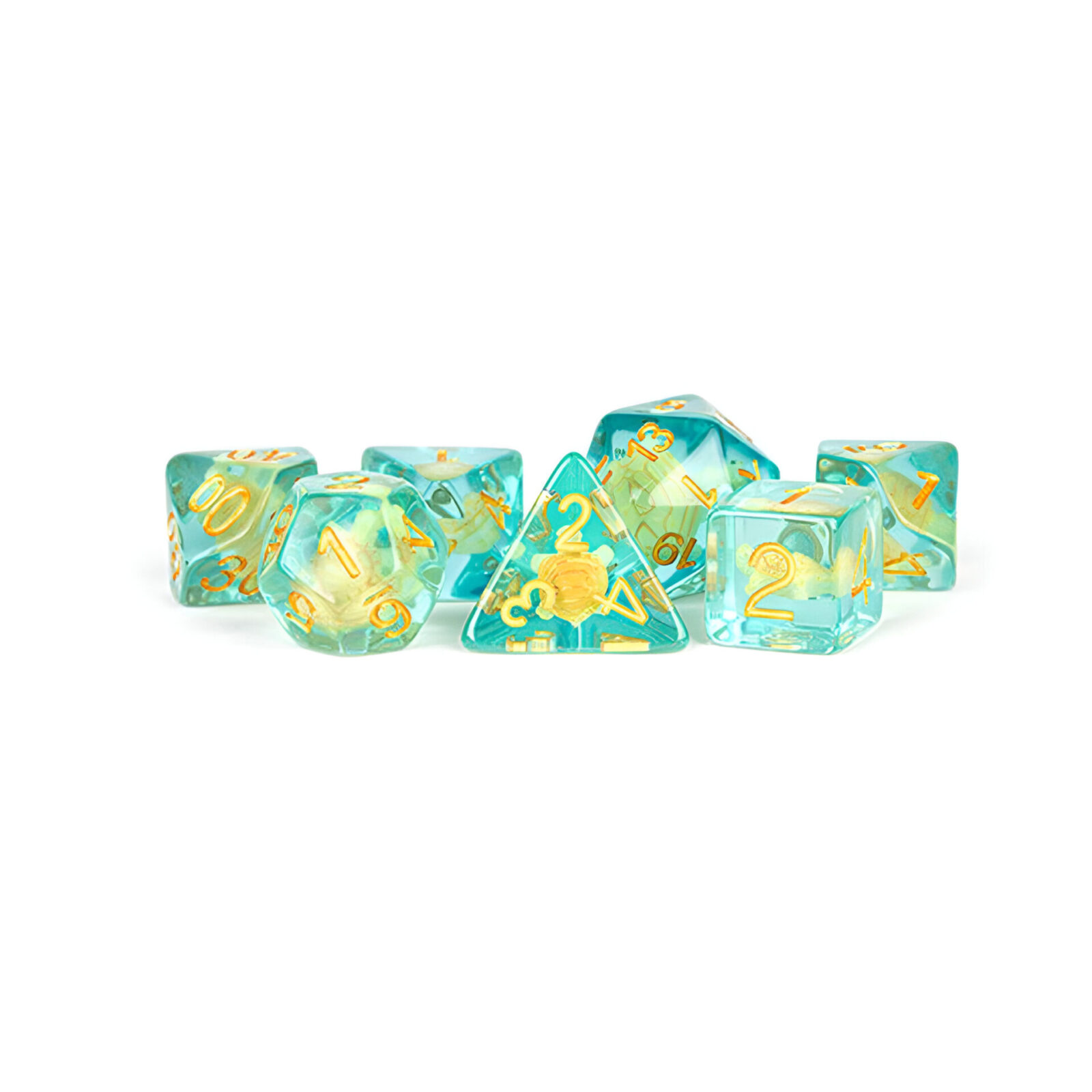 Fanroll – 16mm Resin Poly Dice Set: Turtle Dice