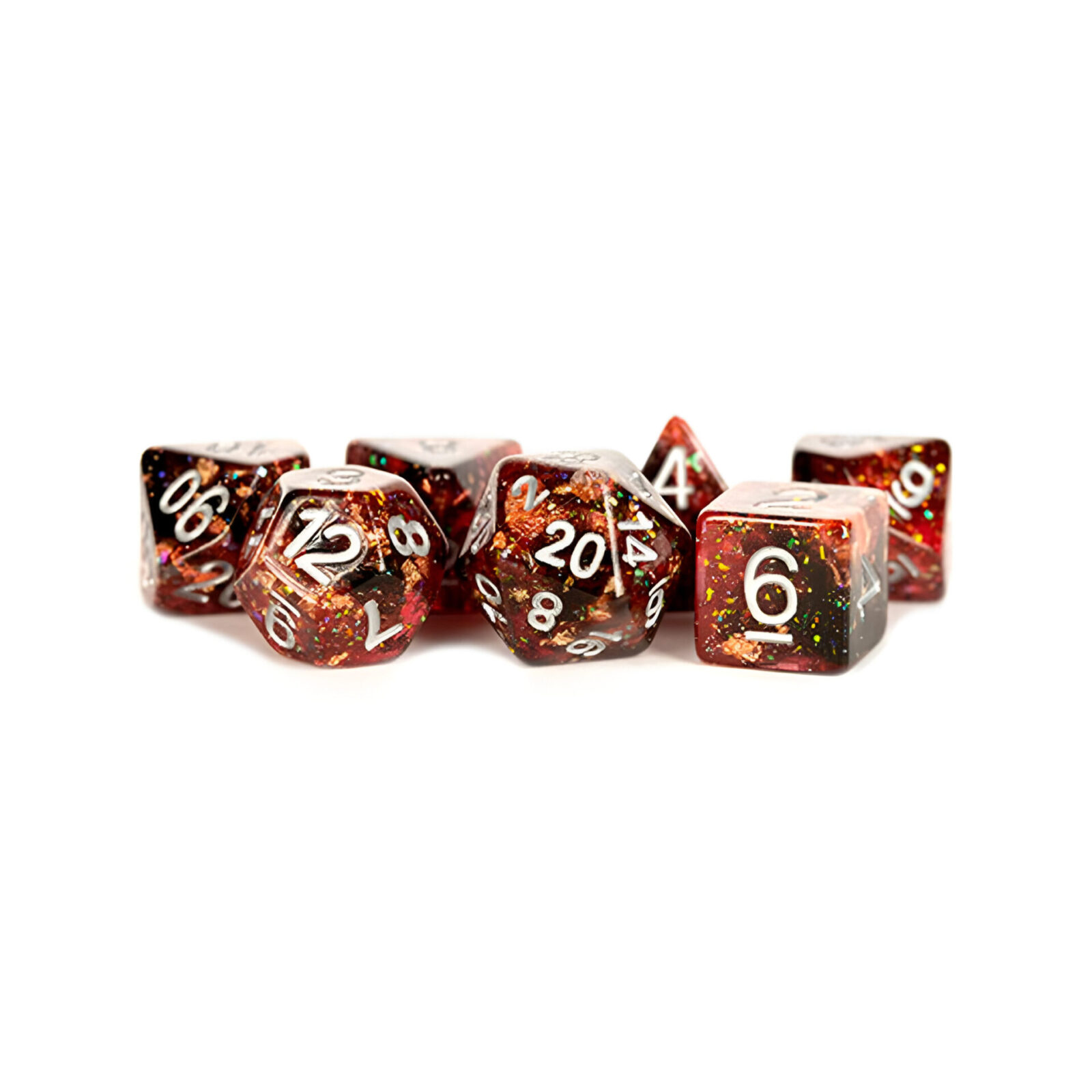 Fanroll – 16mm Resin Polyhedral Dice Set: Eternal Fire