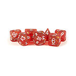 Fanroll – 16mm Resin Polyhedral Dice Set: Icy Opal Red