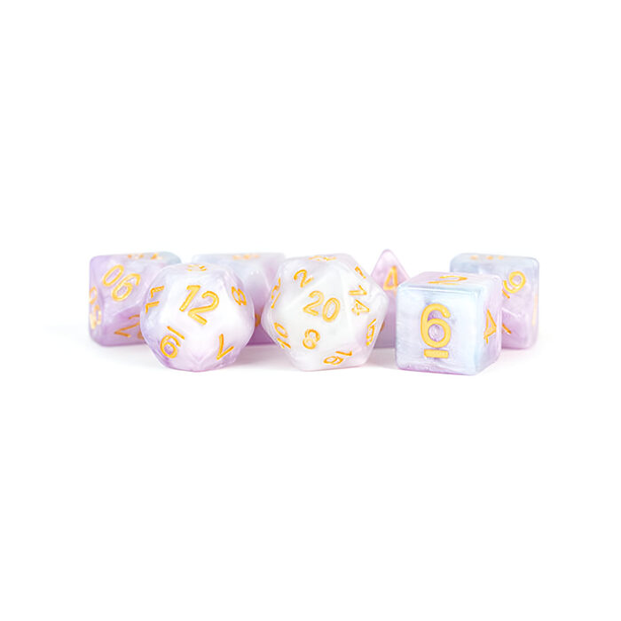 Fanroll – 16mm Resin Polyhedral Dice Set: Lavender