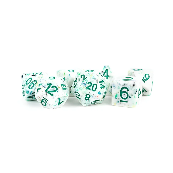 Fanroll – 16mm Resin Polyhedral Dice Set: Recycled Rainbow 3
