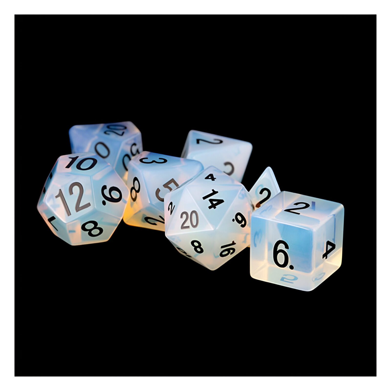 Fanroll – Mystic Mines Gemstone Stone Poly 16mm Dice Set – Opalite