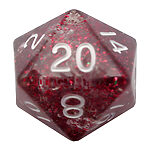 Fanroll – 35mm Mega Acrylic D20 – Ethereal Light Purple with White Numbers