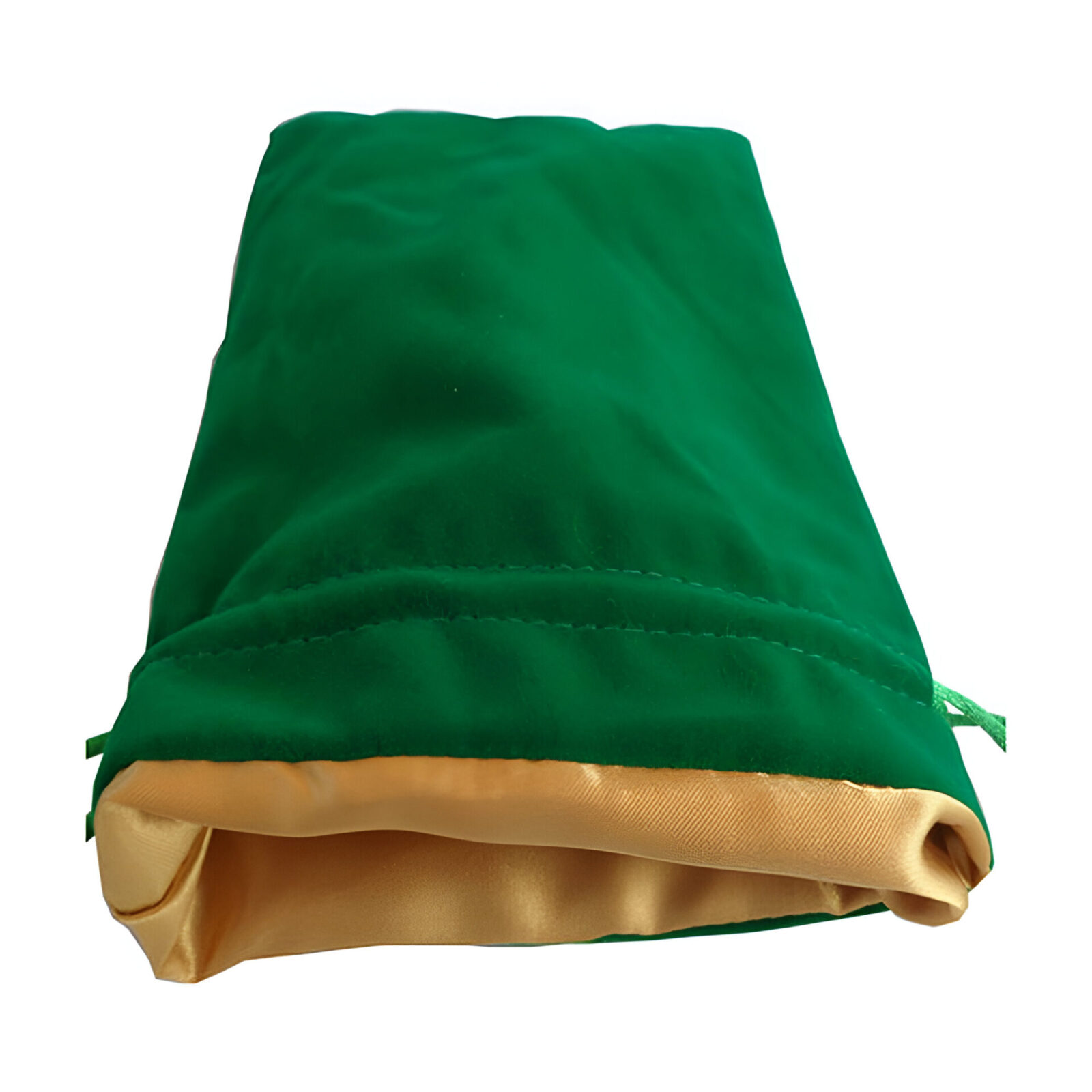 Fanroll – Large Velvet Dice Bag – Green w/ Gold Satin