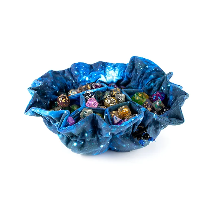 Fanroll – Velvet Compartment Dice Bag with Pockets – Galaxy 3