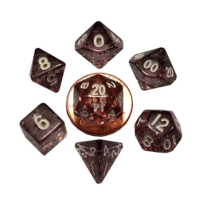 Fanroll – 10mm Mini Polyhedral Dice set – Ethereal Black 3