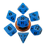 Fanroll – 10mm Mini Polyhedral Dice set – Glow Blue