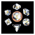 Fanroll – 10mm Mini Polyhedral Dice set – Marble w/ Gold Numbers