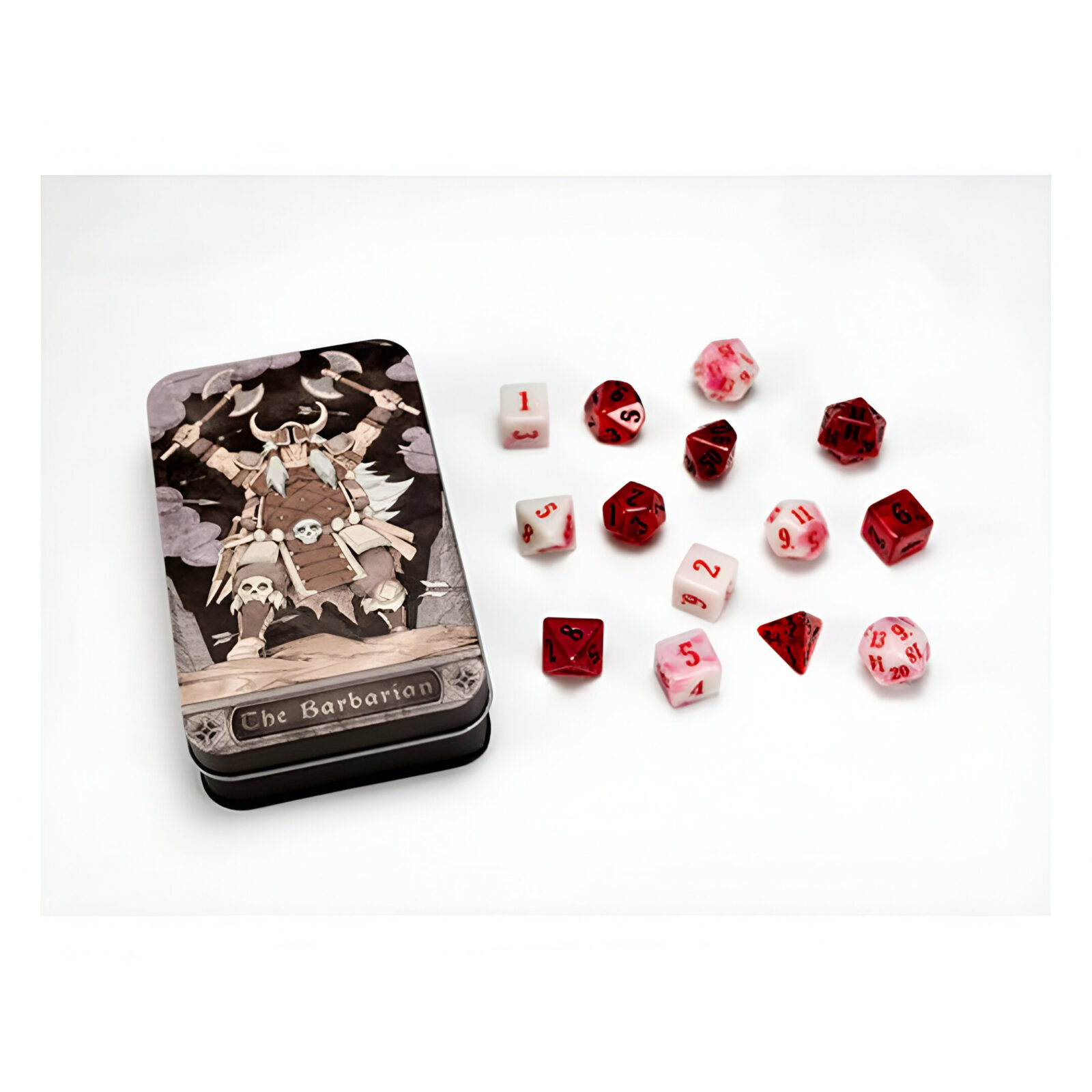 Beadle & Grimms – Character Class Dice Set in Tin – The Barbarian