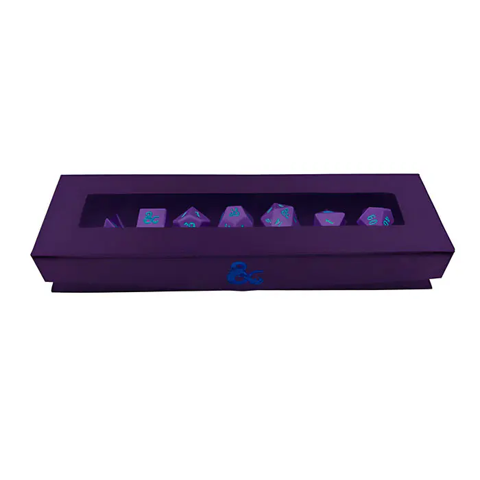 Ultra Pro – Dungeons & Dragons – 7 x RPG Heavy Metal Dice – Phandelver Campaign – Royal Purple and Sky Blue 3