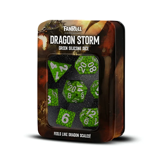 Fanroll – Dragon Storm Silicone Dice Set – Green Dragon Scales 3
