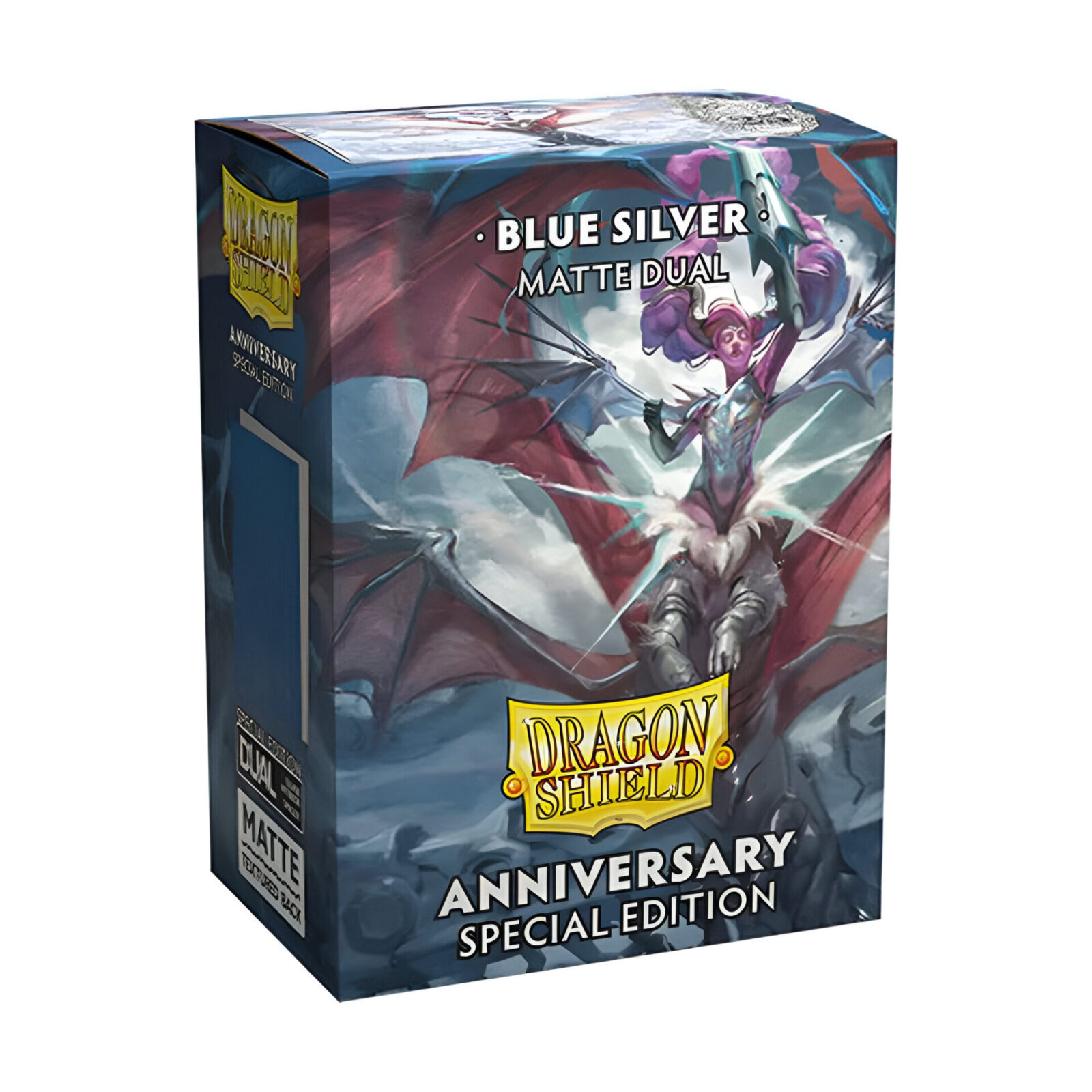 Dragon Shield – Dual Matte Standard Size Sleeves 100pk – Limited Edition Anniversary Special Blue Silver (10 Count)