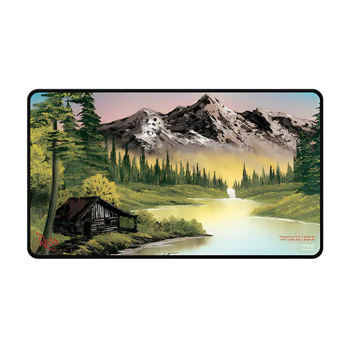 Ultra Pro – Bob Ross Mountain Retreat – Black Stitched Playmat 3