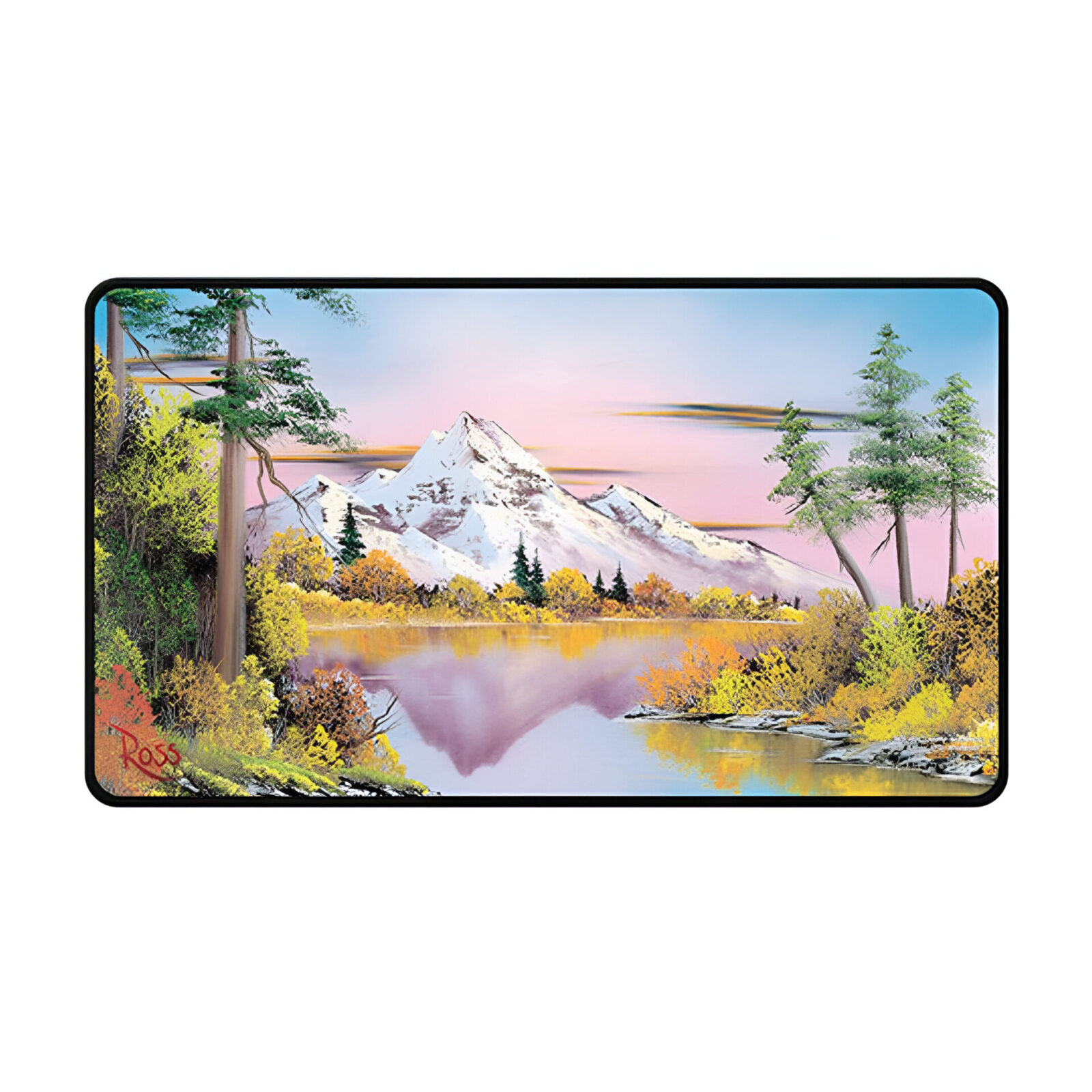 Ultra Pro – Bob Ross Mighty Mountain Lake – Black Stitched Playmat