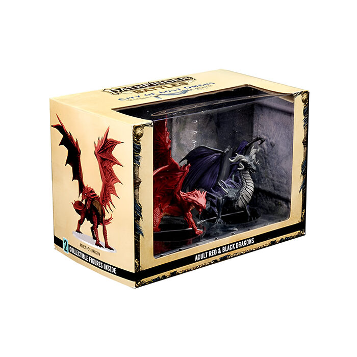 Wizkids – Pathfinder Battles: City of Lost Omens- Adult Red & Black Dragons Premium Figures