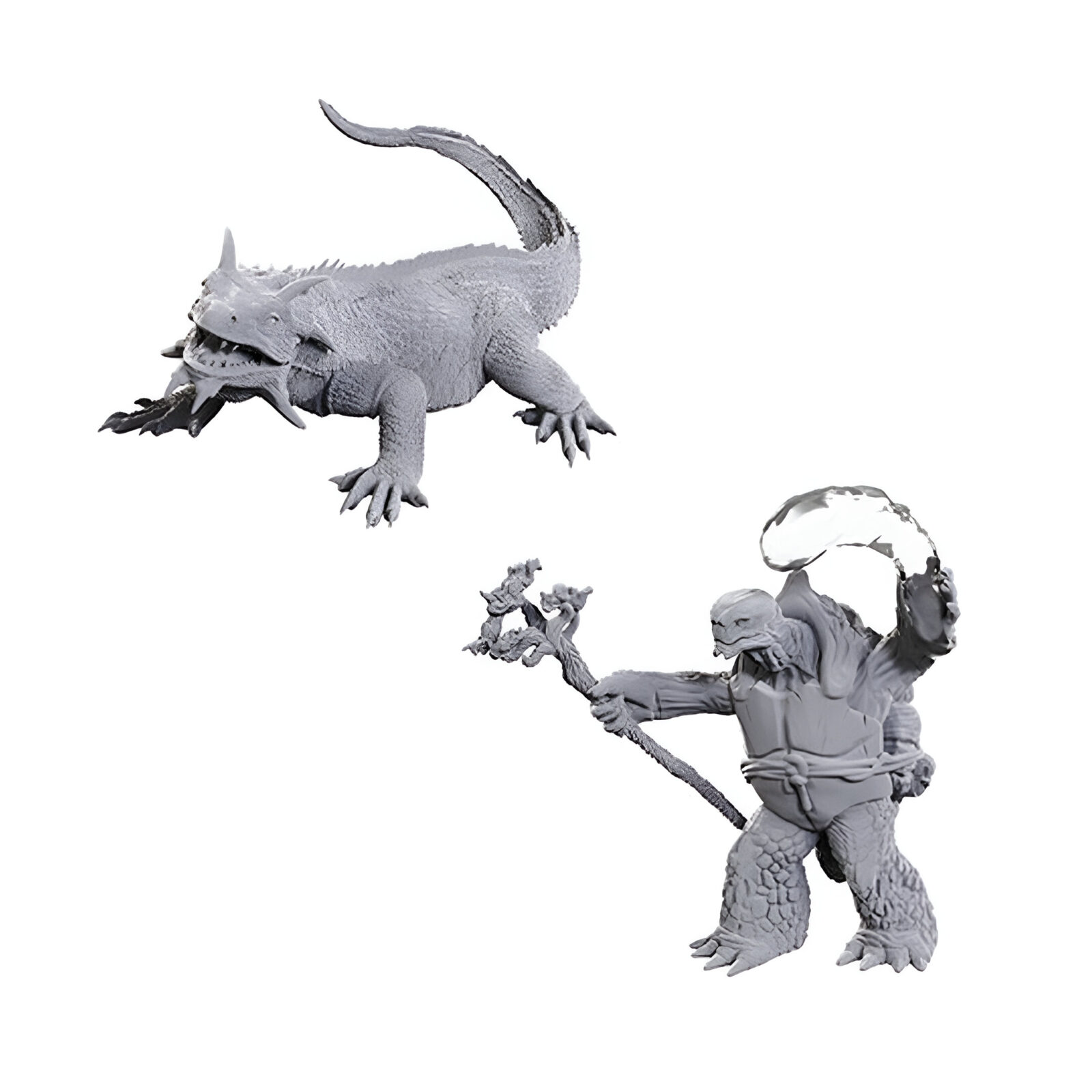 Wizkids – D&D Nolzurs Marvelous Miniatures: Tortle Druid & Wild Shape Giant Lizard – Wave 24