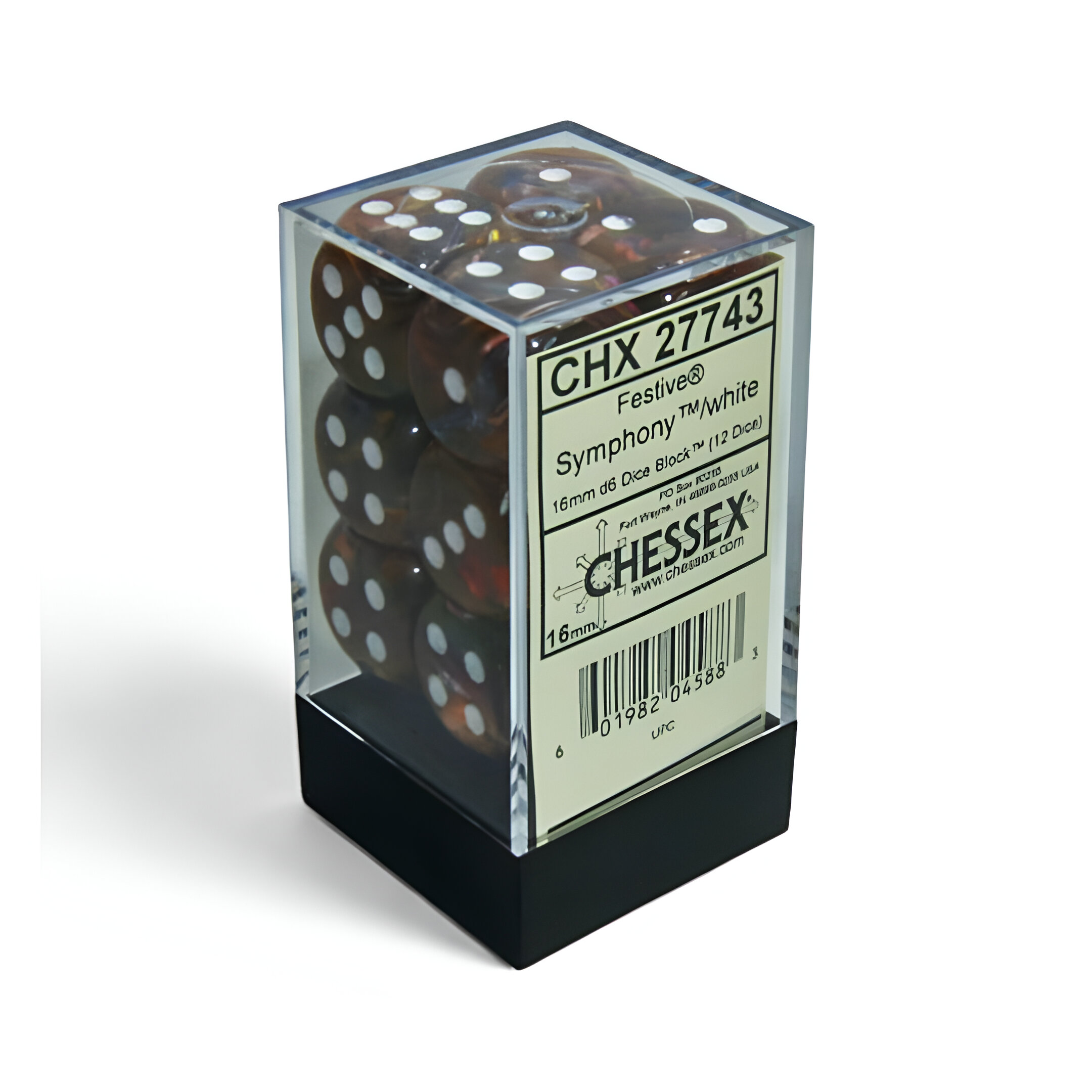 Chessex – Festive 16mm D6 Dice Block – Symphony 3 Chessex – Festive 16mm D6 Dice Block – Symphony 3