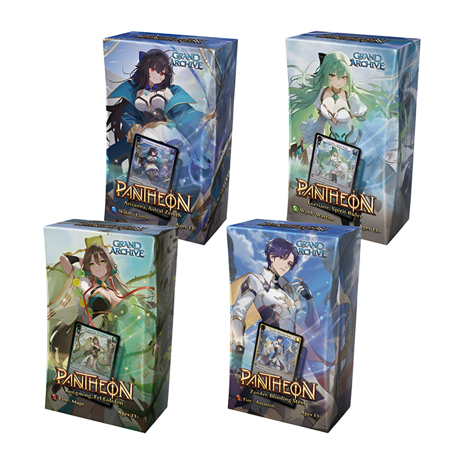 Grand Archive TCG – Radiant Origins Pantheon Deck Set (4 Packs)