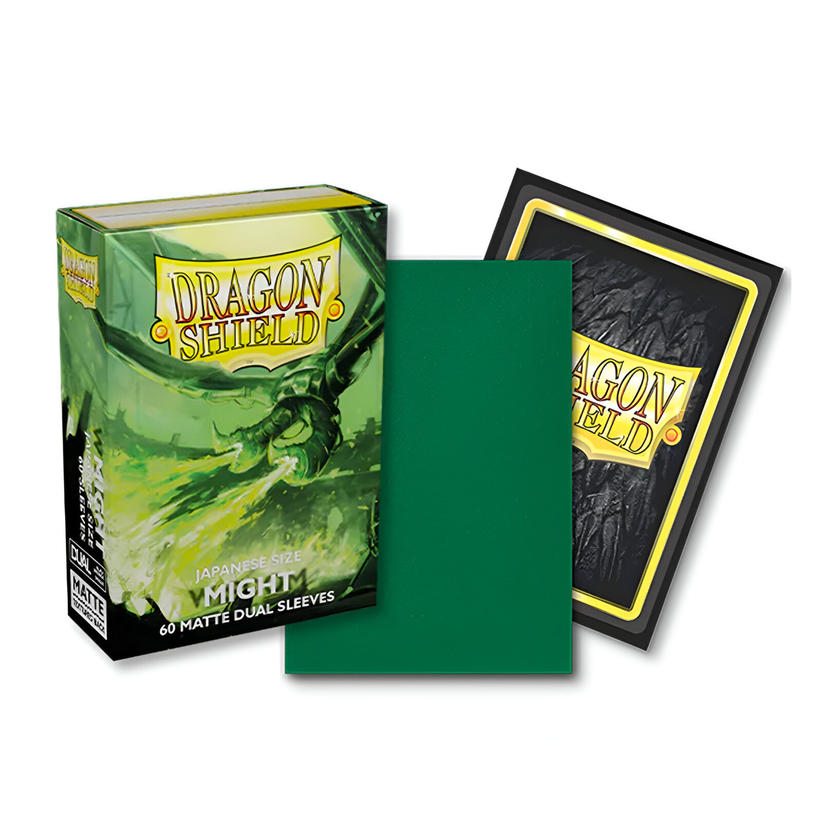 Dragon Shield – Dual Matte Japanese Size Sleeves 60 Pack – Might Green 3