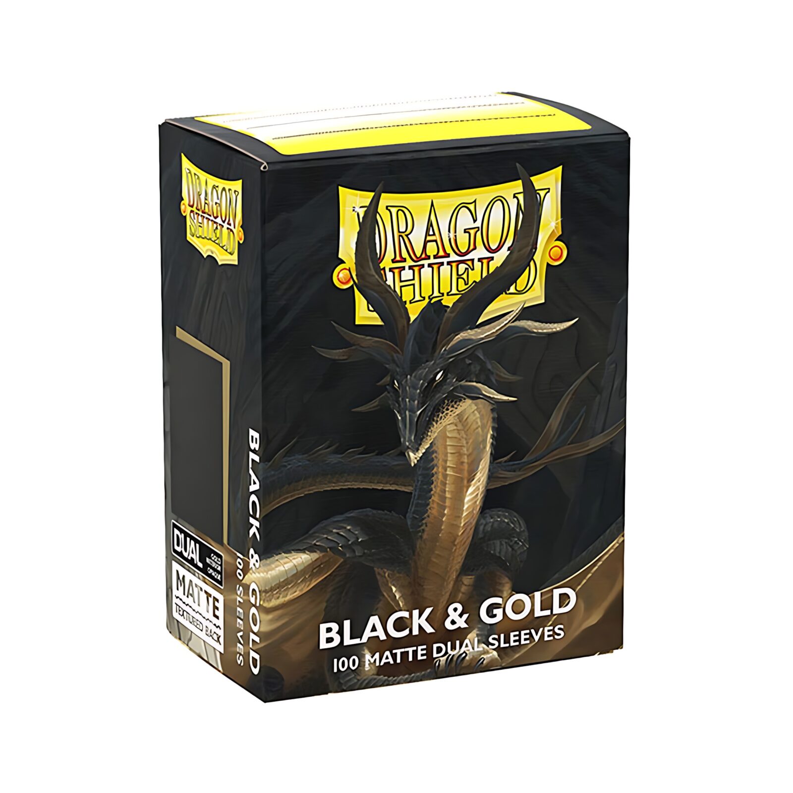 Dragon Shield – Dual Matte Standard Size Sleeves 100 Pack – Black & Gold